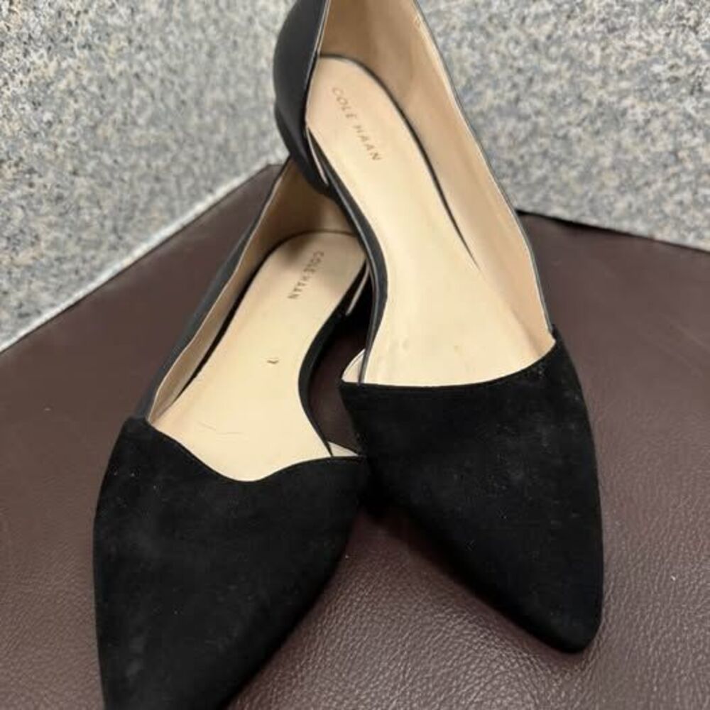 Cole Haan Black D’Orsay Flats Black Leather Women’s Size 7